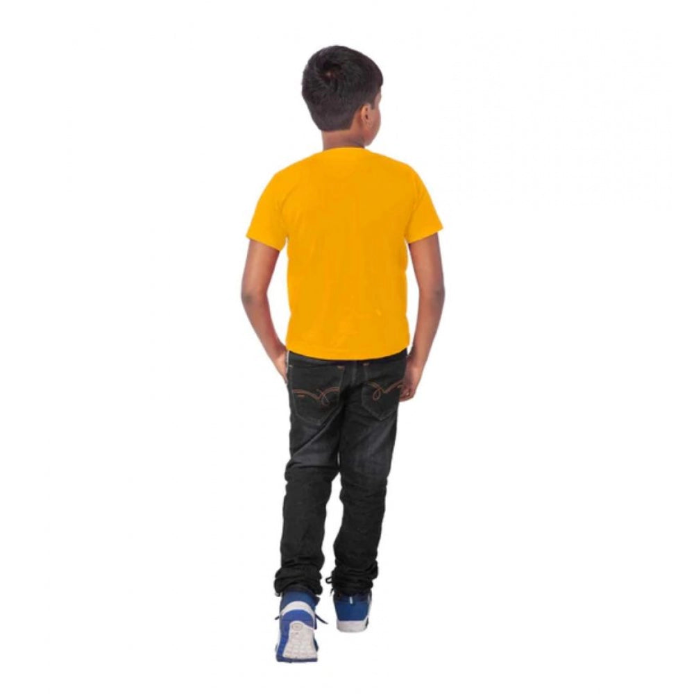 Roneclick Boys Cotton Will Be Cool Half Sleeve TShirt (Mustard)