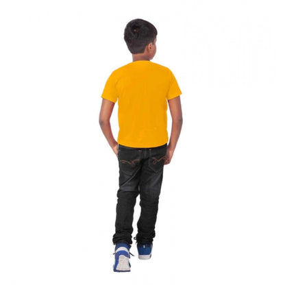 Roneclick Boys Cotton Will Be Cool Half Sleeve TShirt (Mustard)