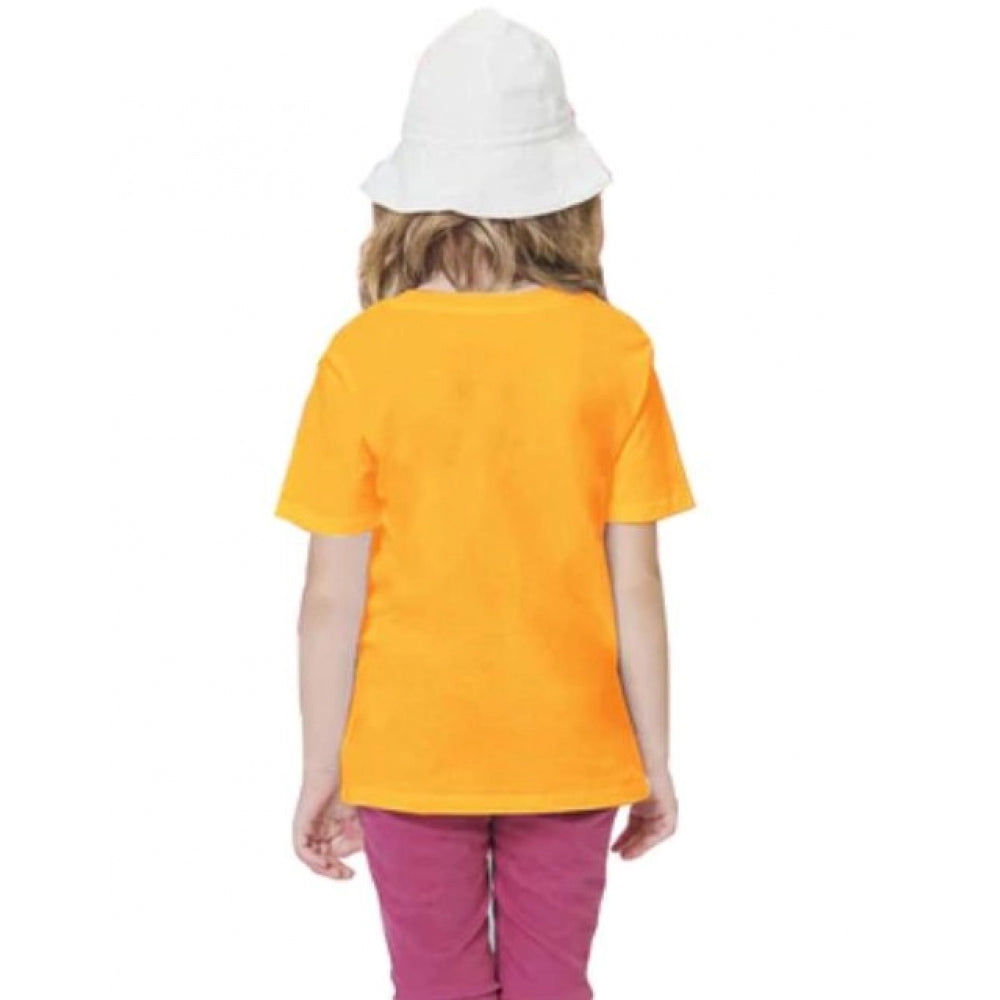 Roneclick Girls Cotton Akashi Half Sleeve TShirt (Yellow)