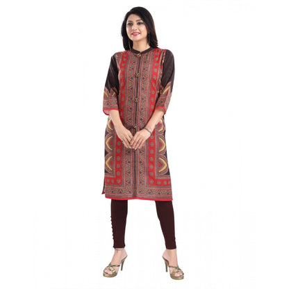 Roneclick Women's 3/4th Sleeve Cotton Blend Tunic Long Kurti (Multicolor)