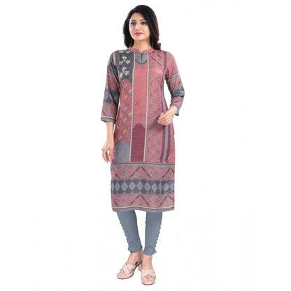 Roneclick Women's 3/4th Sleeve Masleen Tunic Long Kurti (Coral)