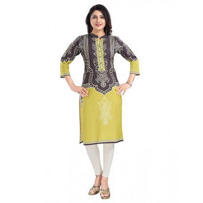 Roneclick Women's 3/4th Sleeve Cotton Blend Tunic Long Kurti (Multicolor)