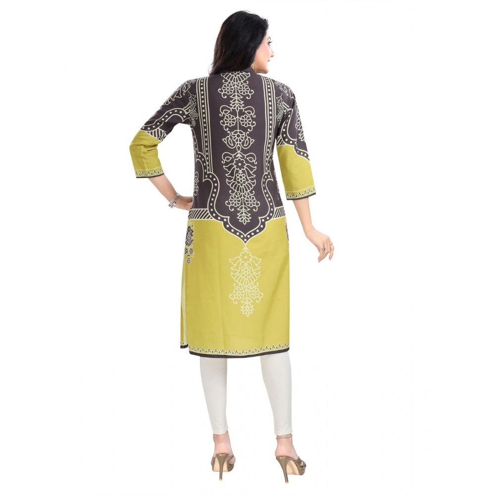 Roneclick Women's 3/4th Sleeve Cotton Blend Tunic Long Kurti (Multicolor)