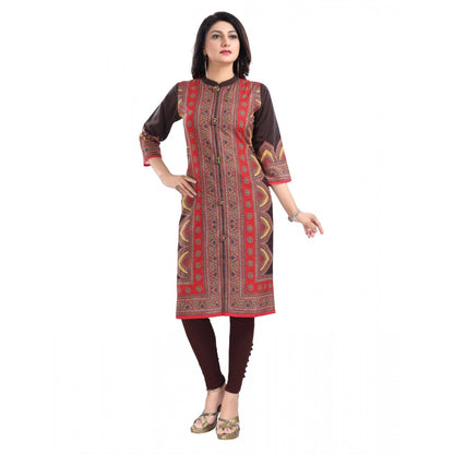 Roneclick Women's 3/4th Sleeve Cotton Blend Tunic Long Kurti (Multicolor)