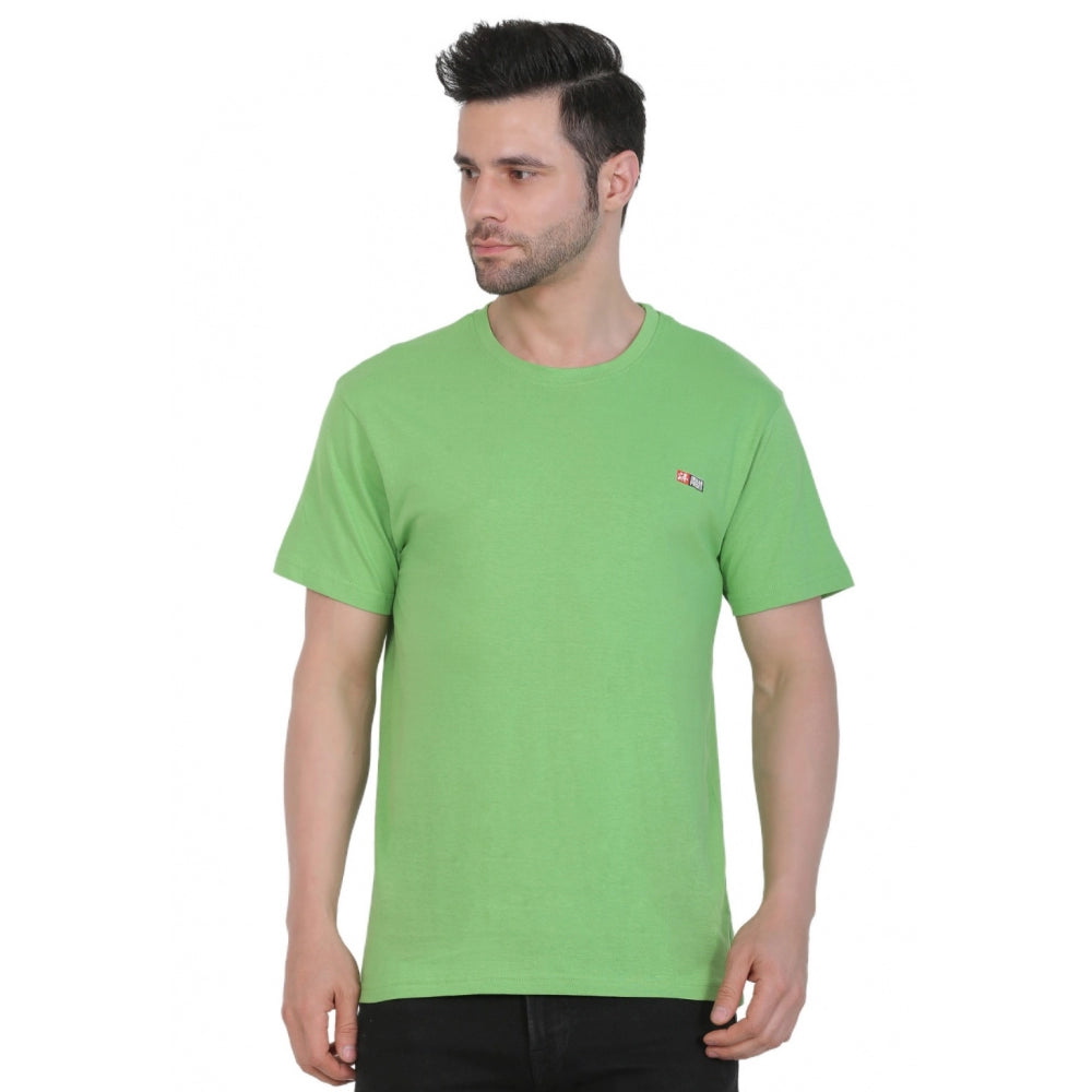 Roneclick Men's Cotton Jersey Round Neck Plain Tshirt (Pale Green)