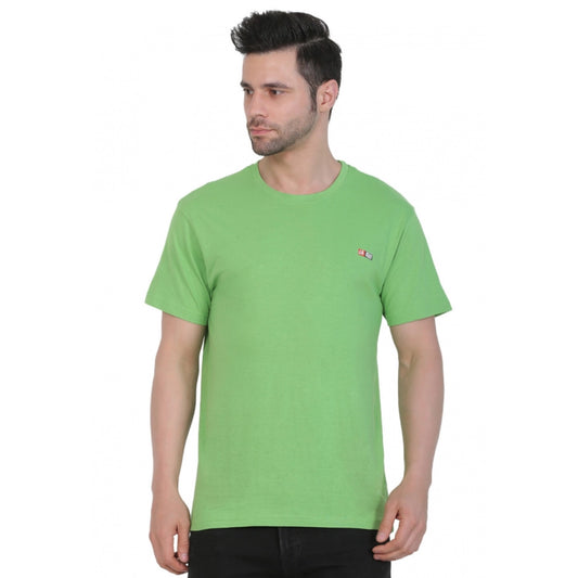 Roneclick Men's Cotton Jersey Round Neck Plain Tshirt (Pale Green)