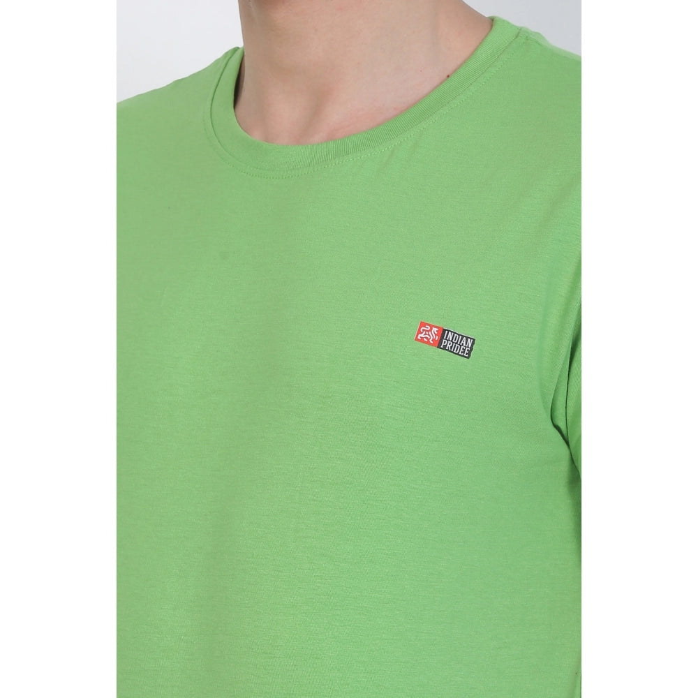 Roneclick Men's Cotton Jersey Round Neck Plain Tshirt (Pale Green)