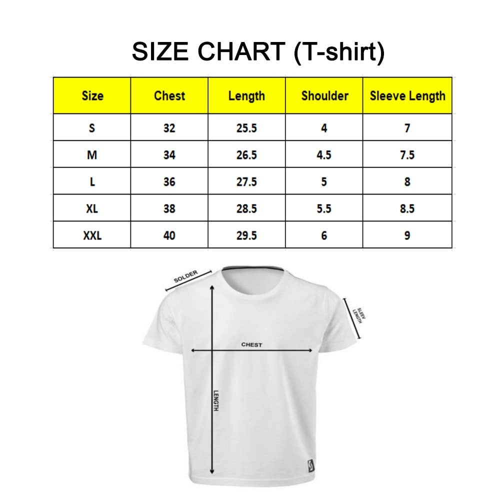 Roneclick Men's PC Cotton Squed Ki Syneagy Printed T Shirt (Color: White, Thread Count: 180GSM)