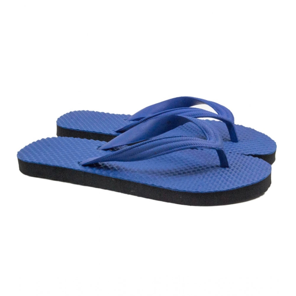 Roneclick Unisex Textured Lightweight Flip-Flop Hawai Slipper (Blue)