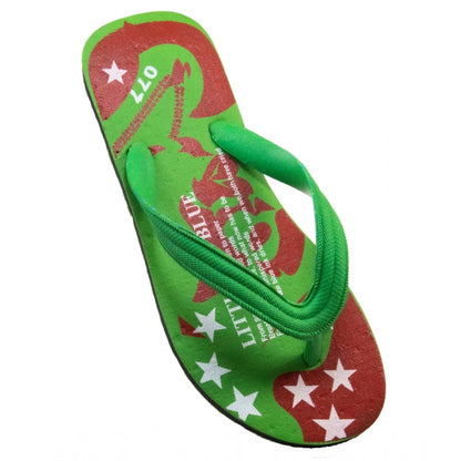 Generic Unisex Printed Lightweight Flip-Flop Hawai Slipper (Green)