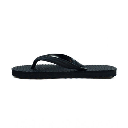 Roneclick Unisex Textured Lightweight Flip-Flop Hawai Slipper (Black)