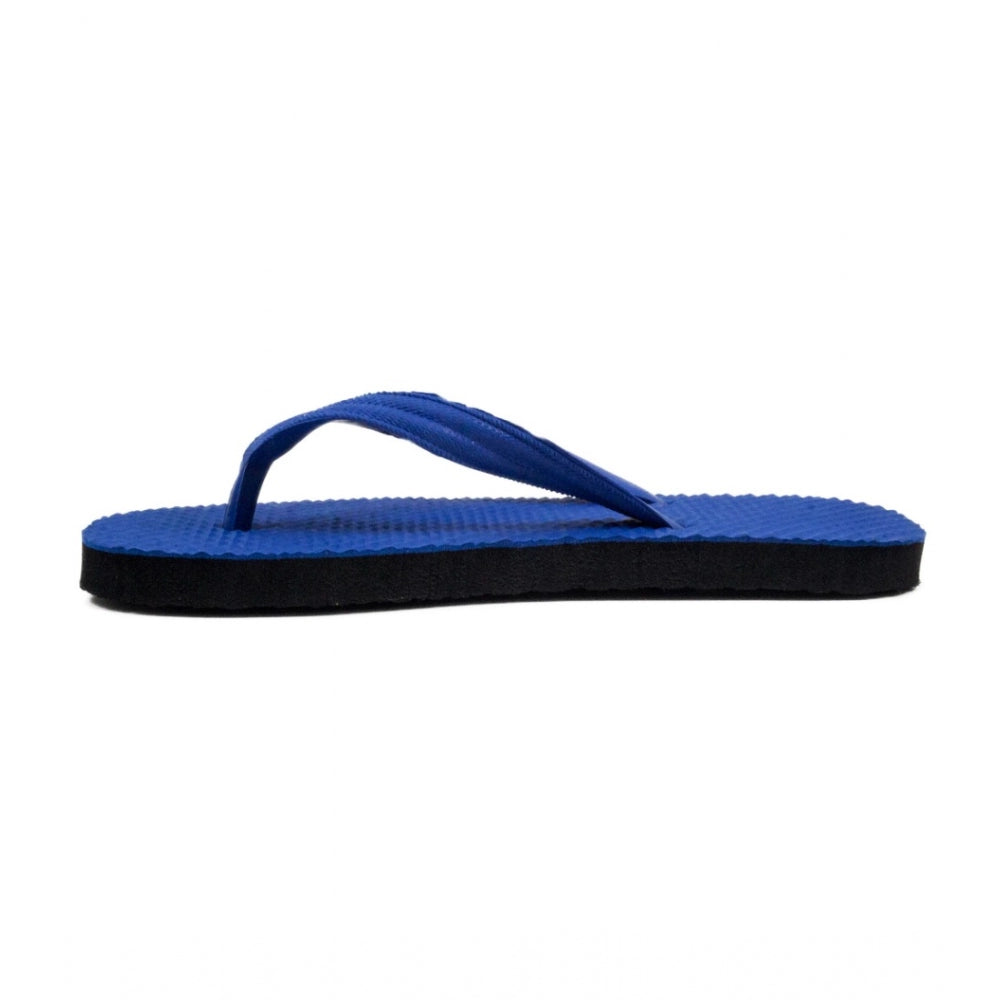 Roneclick Unisex Textured Lightweight Flip-Flop Hawai Slipper (Blue)