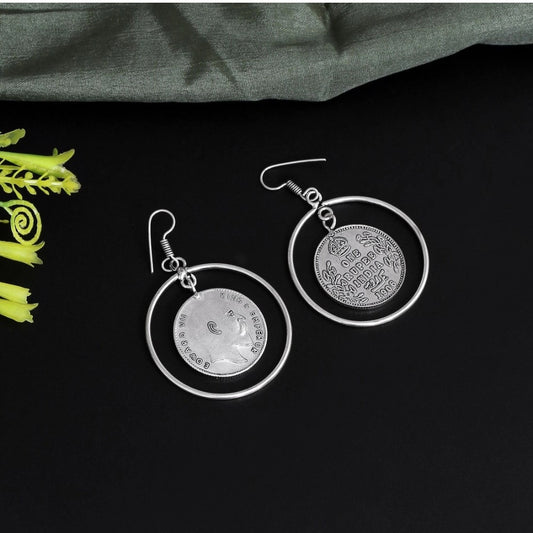 Roneclick Women's Silver Color Oxidised Earrings