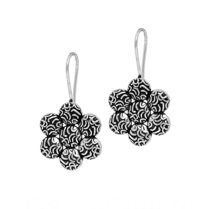 Roneclick Women's New Designer Flower Shape Handmade Indian Traditional Oxidised Stud Earrings