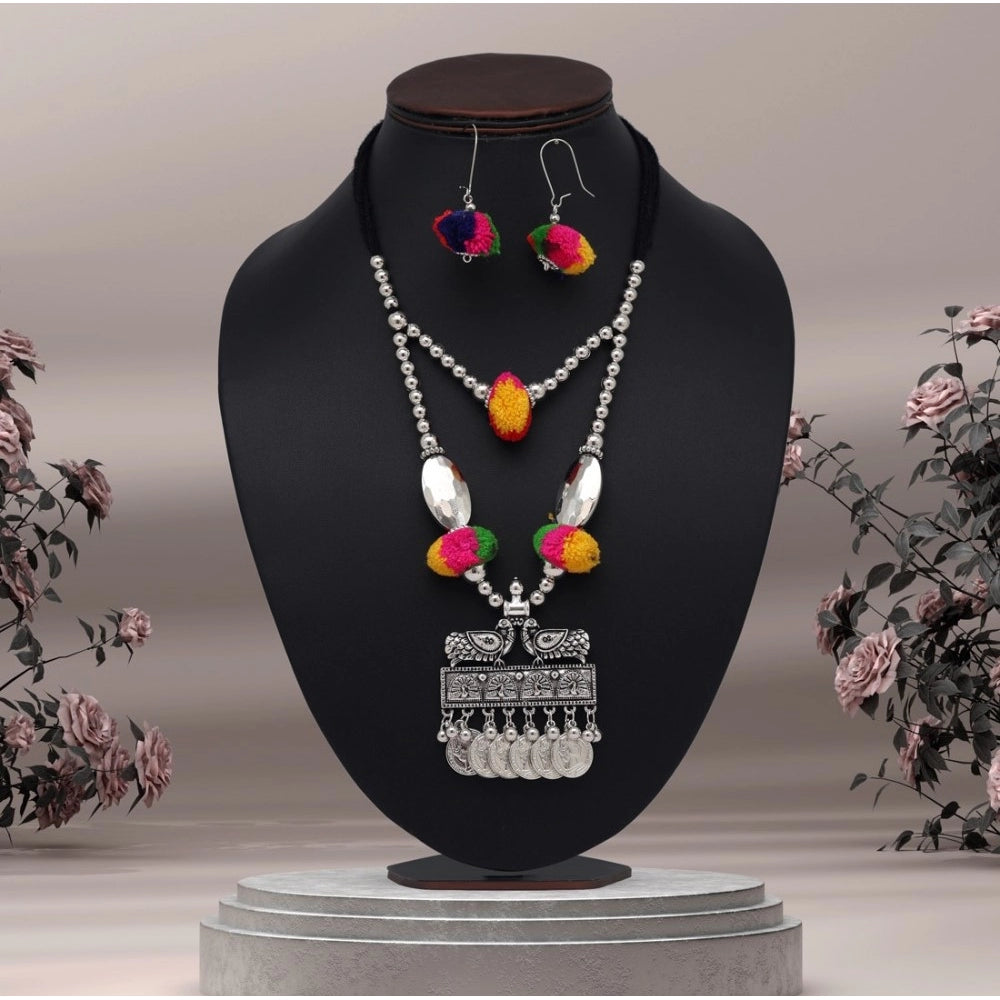 Roneclick Women's Multi Color Oxidised Necklace Set