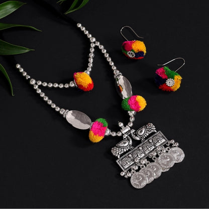 Roneclick Women's Multi Color Oxidised Necklace Set