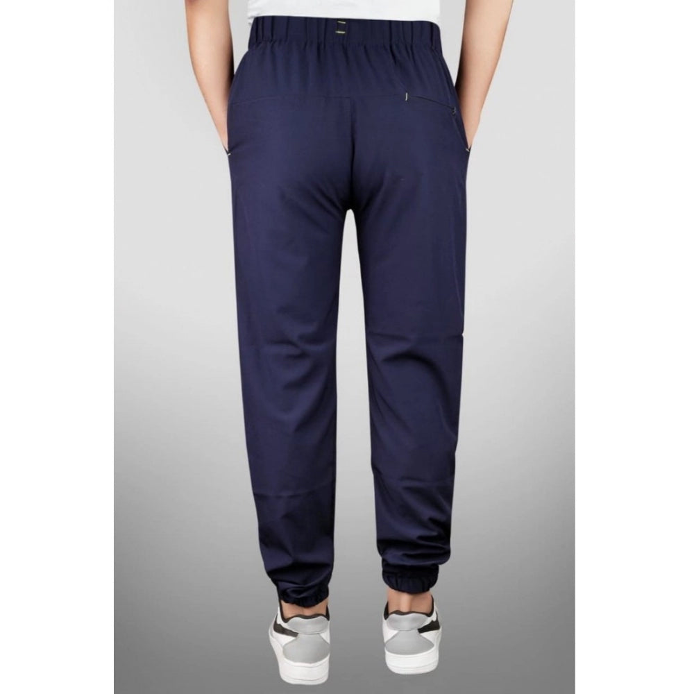 Roneclick Men's Polyster Solid Track Pant-Lower (Navy Blue)