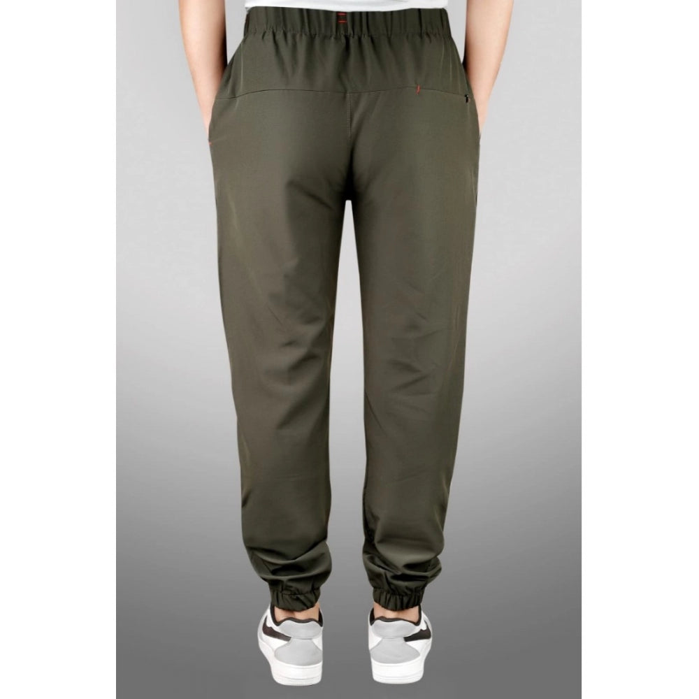 Roneclick Men's Polyster Solid Track Pant-Lower (Dark Green)