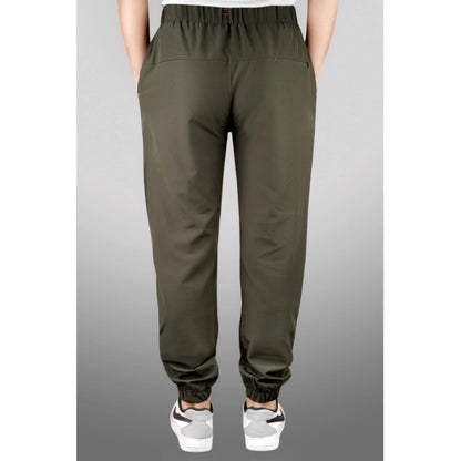 Roneclick Men's Polyster Solid Track Pant-Lower (Dark Green)