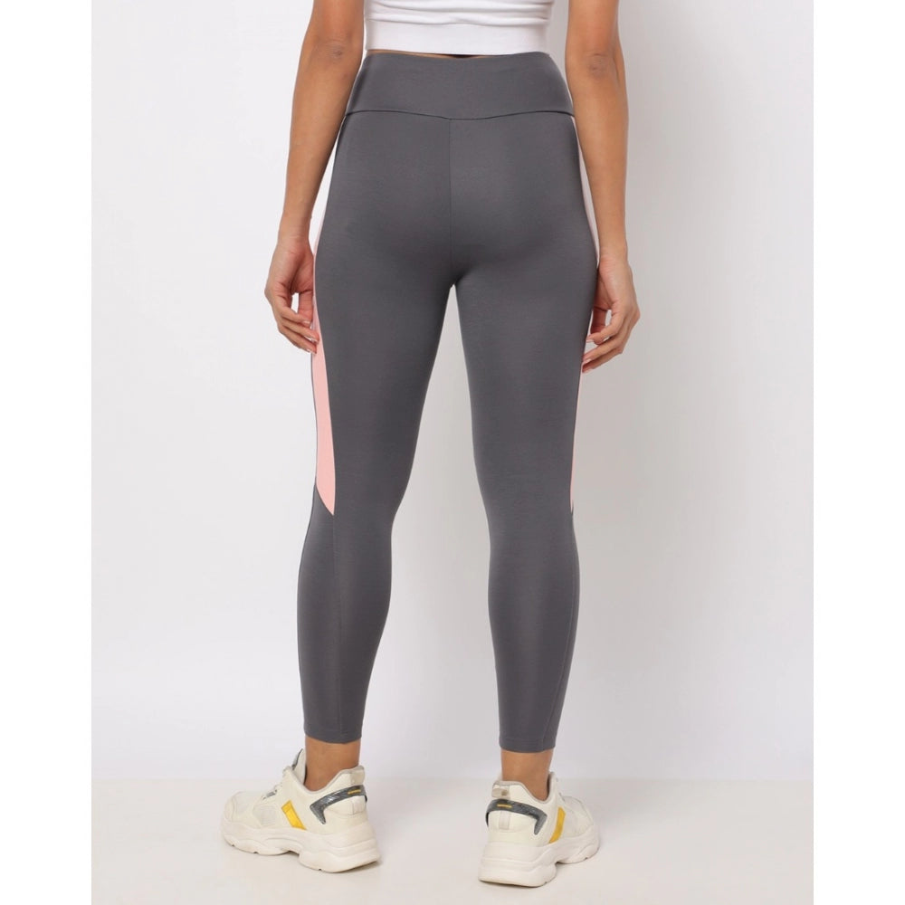 Roneclick Women's Polyster Solid Sport Leggings (Grey)