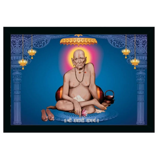 Roneclick Shri Swami Samarth Photo Frame with Synthetic Photo Frame (Multicolor)