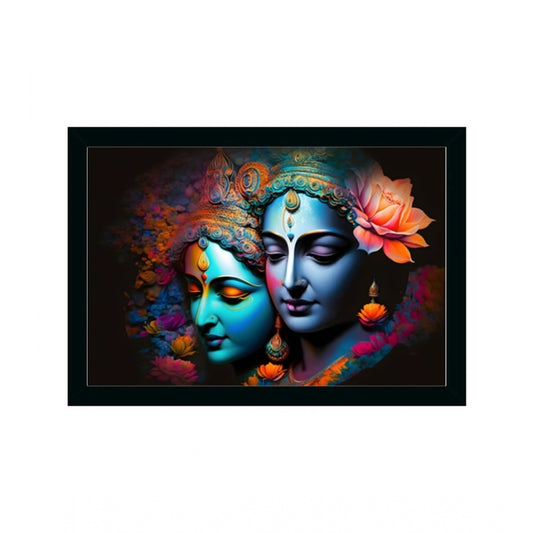 Roneclick Radha Krishna Painting with Synthetic Photo Frame (Multicolor)