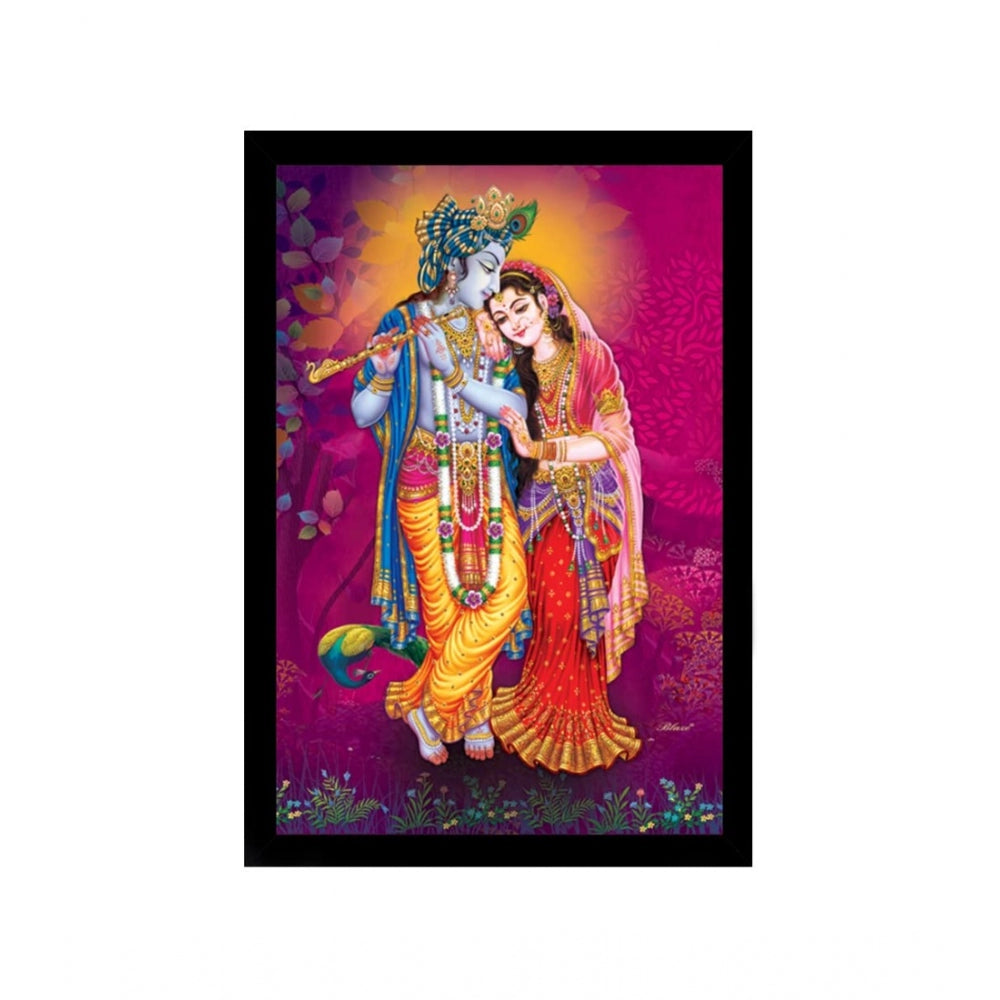 Roneclick Radha Krishna Painting with Synthetic Photo Frame (Multicolor)