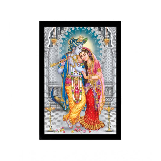 Roneclick Radha Krishna Painting with Synthetic Photo Frame (Multicolor)