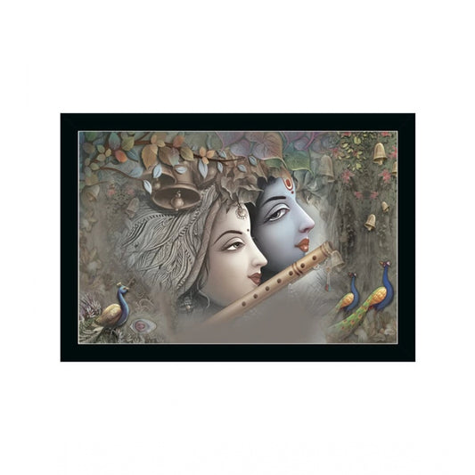 Roneclick Radha Krishna Painting with Synthetic Photo Frame (Multicolor)