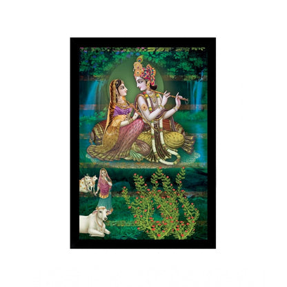 Roneclick Radha Krishna Painting with Synthetic Photo Frame (Multicolor)