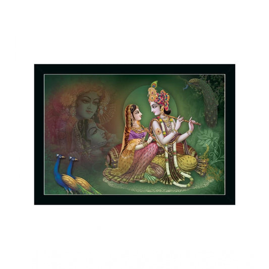 Roneclick Radha Krishna Painting with Synthetic Photo Frame (Multicolor)