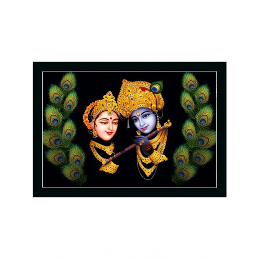 Roneclick Radha Krishna Painting with Synthetic Photo Frame (Multicolor)