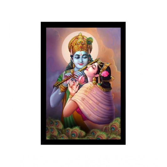 Roneclick Radha Krishna Painting with Synthetic Photo Frame (Multicolor)