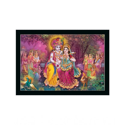 Roneclick Radha Krishna Painting with Synthetic Photo Frame (Multicolor)