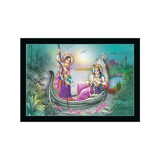 Roneclick Radha Krishna Painting with Synthetic Photo Frame (Multicolor)