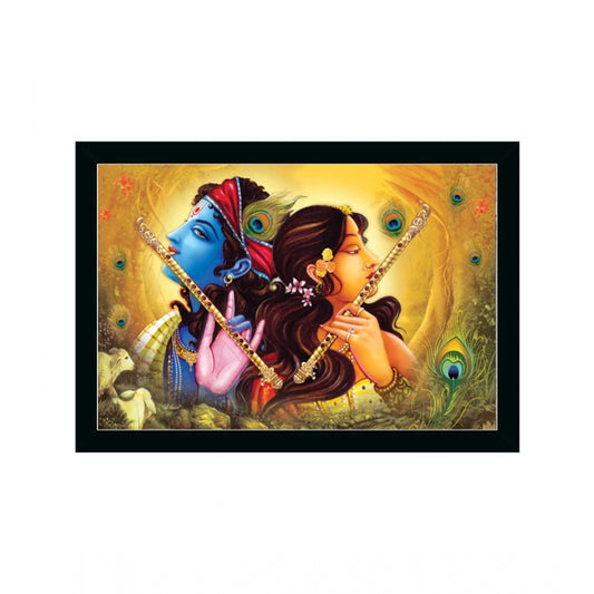 Roneclick Radha Krishna Painting with Synthetic Photo Frame (Multicolor)