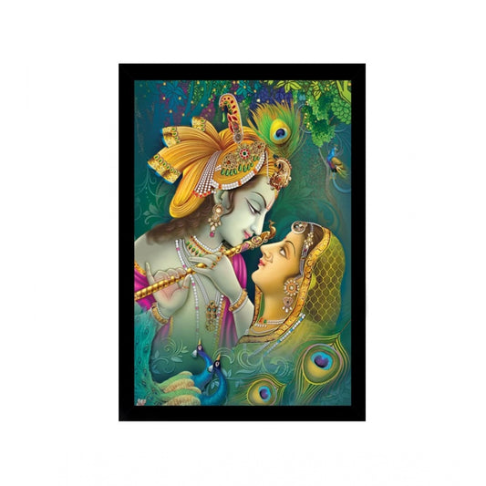 Roneclick Radha Krishna Painting with Synthetic Photo Frame (Multicolor)