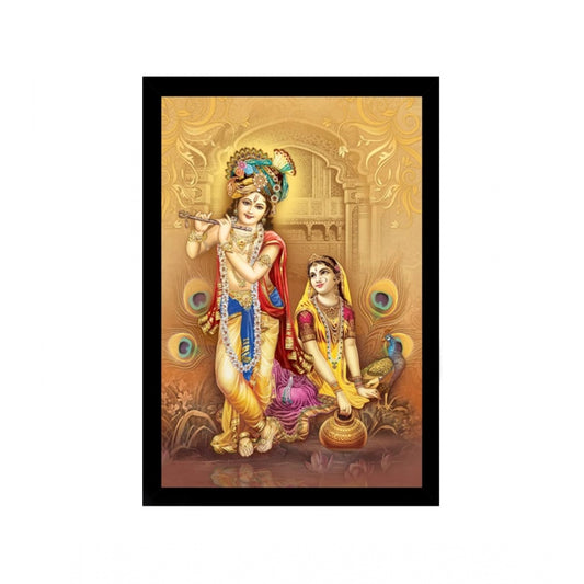 Roneclick Radha Krishna Painting with Synthetic Photo Frame (Multicolor)