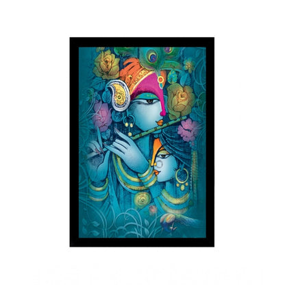 Roneclick Radha Krishna Painting with Synthetic Photo Frame (Multicolor)