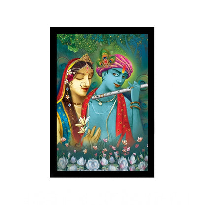 Roneclick Radha Krishna Painting with Synthetic Photo Frame (Multicolor)