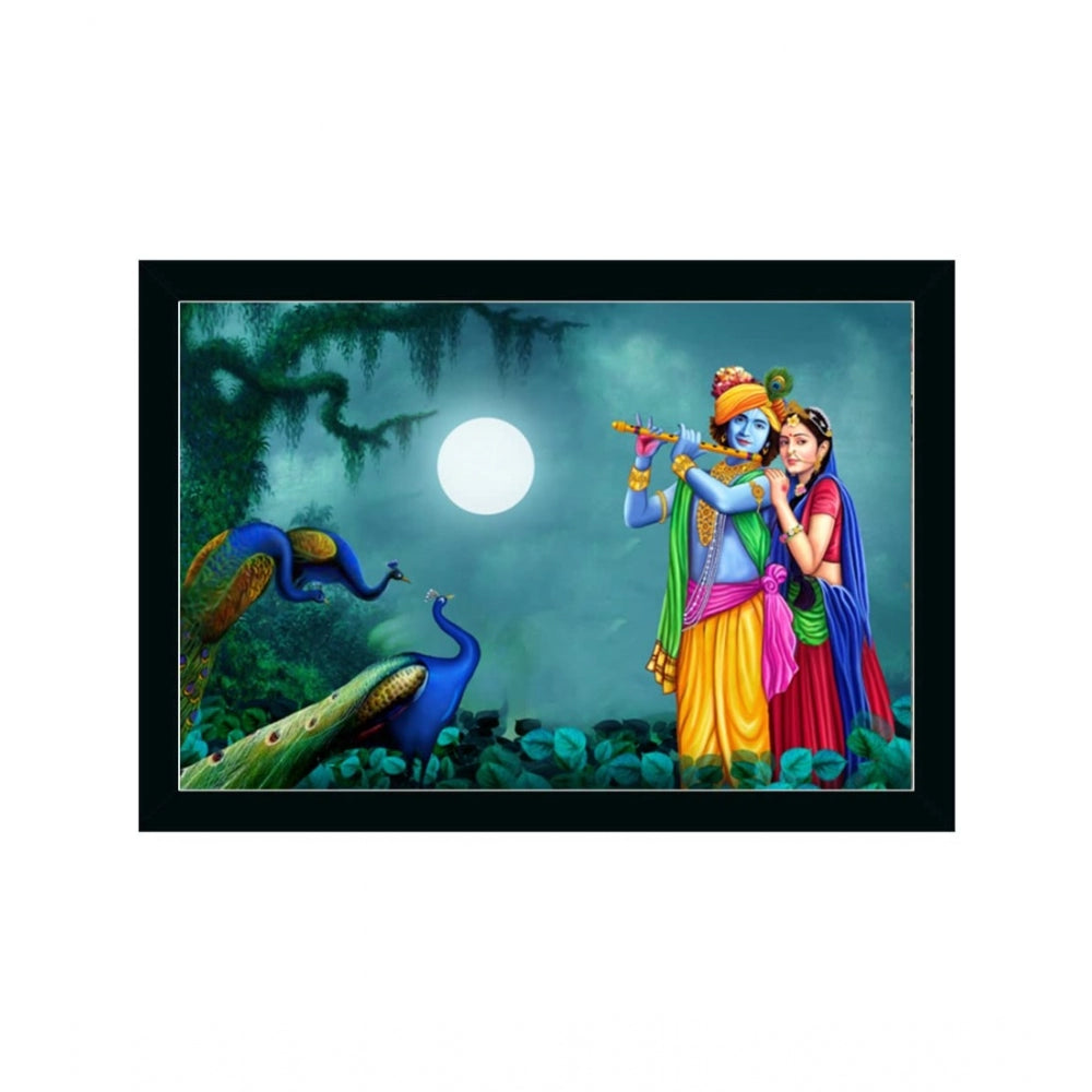 Roneclick Radha Krishna Painting with Synthetic Photo Frame (Multicolor)