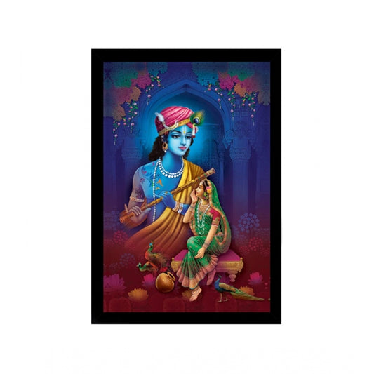 Roneclick Radha Krishna Painting with Synthetic Photo Frame (Multicolor)