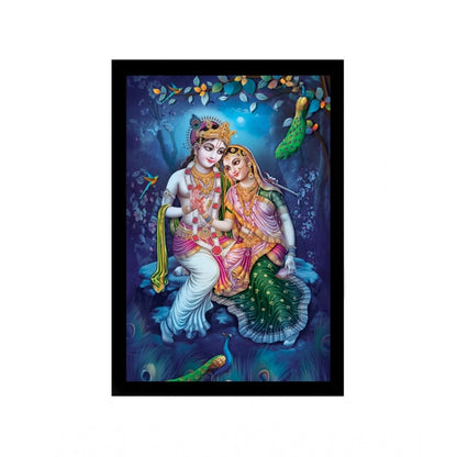 Roneclick Radha Krishna Painting with Synthetic Photo Frame (Multicolor)