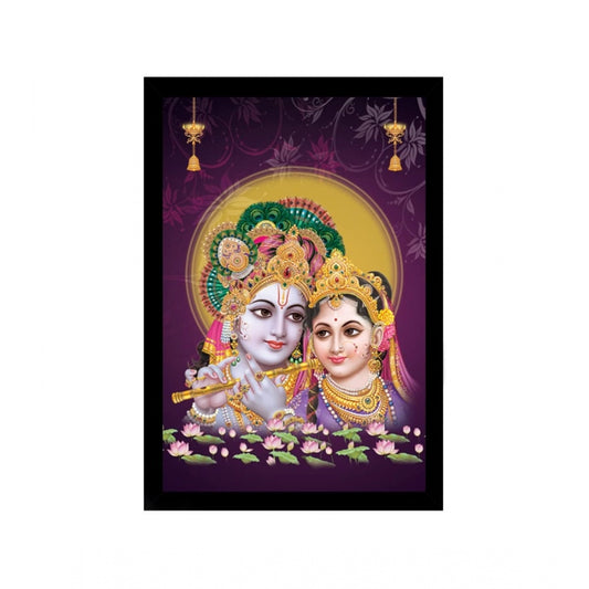 Roneclick Radha Krishna Painting with Synthetic Photo Frame (Multicolor)