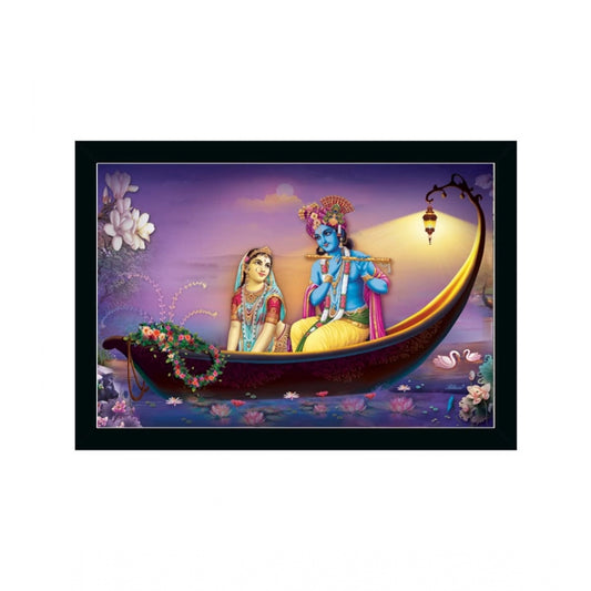 Roneclick Radha Krishna Painting with Synthetic Photo Frame (Multicolor)