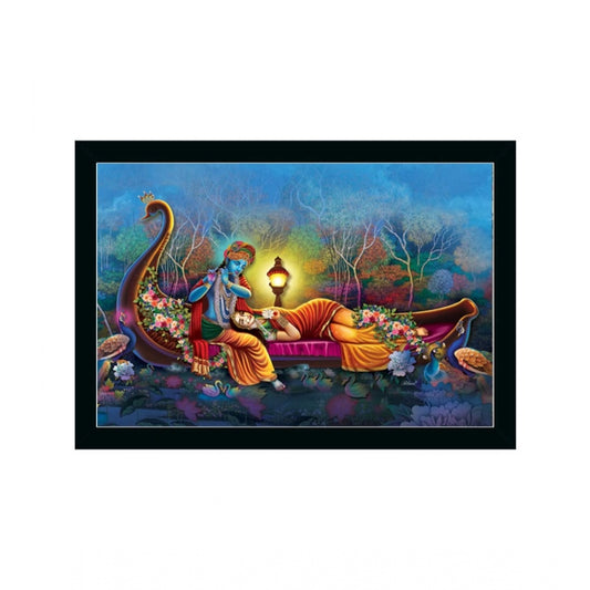 Roneclick Radha Krishna Painting with Synthetic Photo Frame (Multicolor)