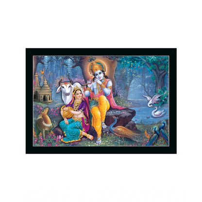 Roneclick Radha Krishna Painting with Synthetic Photo Frame (Multicolor)