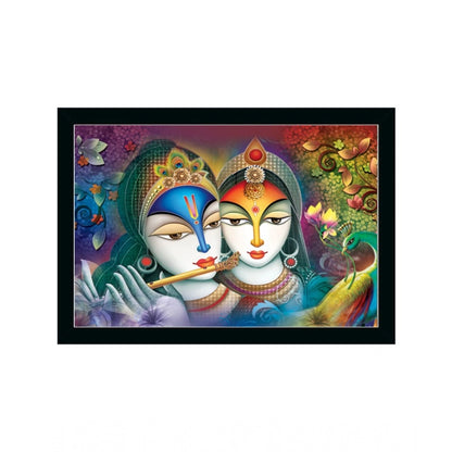 Roneclick Radha Krishna Painting with Synthetic Photo Frame (Multicolor)