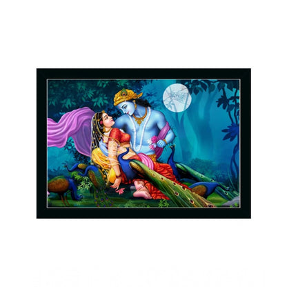 Roneclick Radha Krishna Painting with Synthetic Photo Frame (Multicolor)