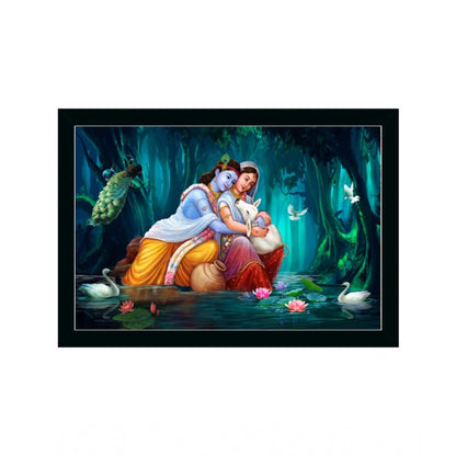 Roneclick Beautiful Radha Krishna Vinyl Sparkle Coated with Synthetic Photo Frame (Multicolor)